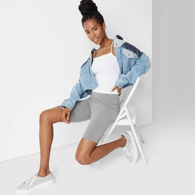 Women's High-Rise Bike Shorts - Wild Fable™ Light Gray XS | Target