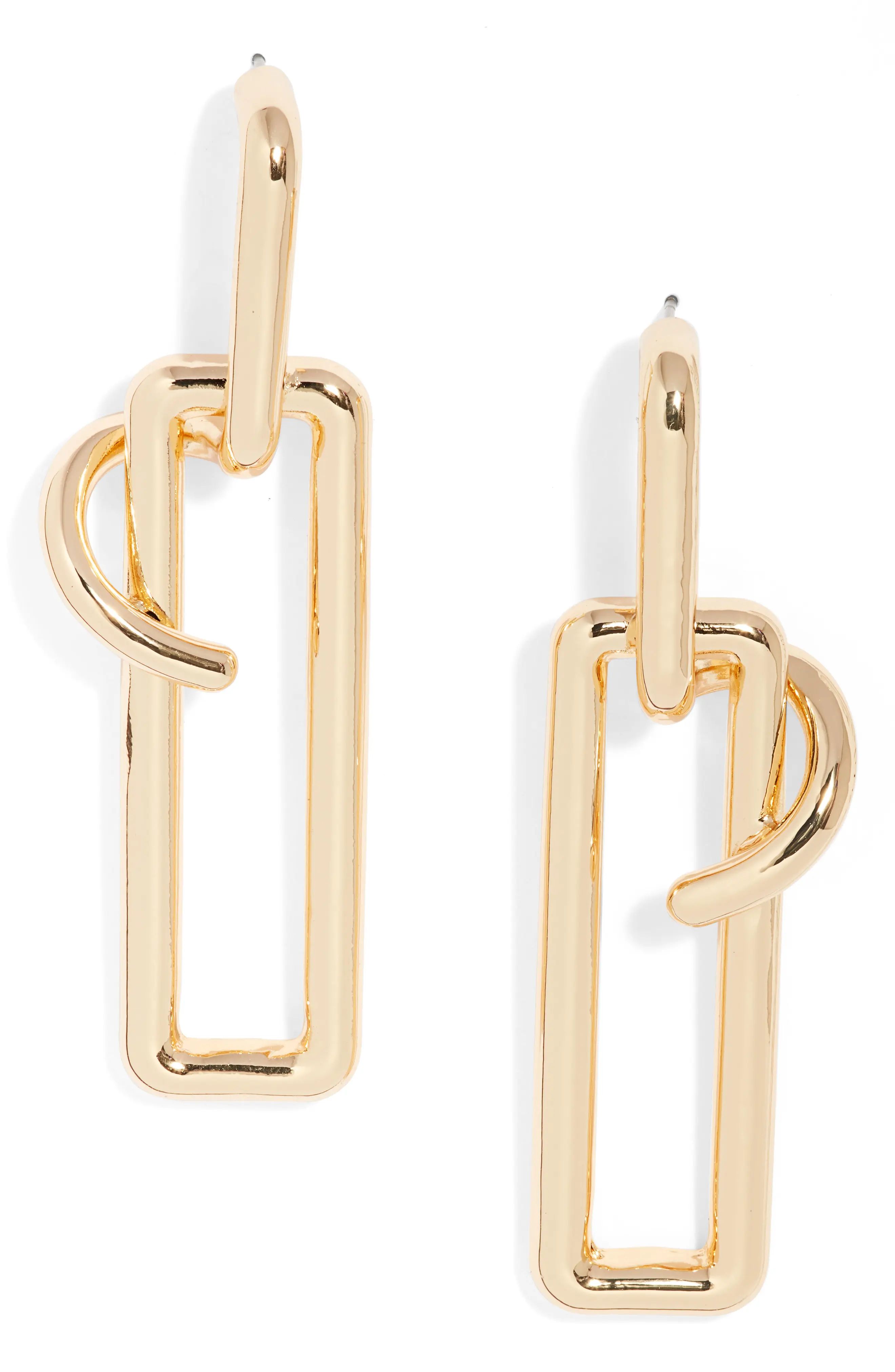 Open Edit Wrapped Rectangular Drop Earrings in Gold at Nordstrom | Nordstrom