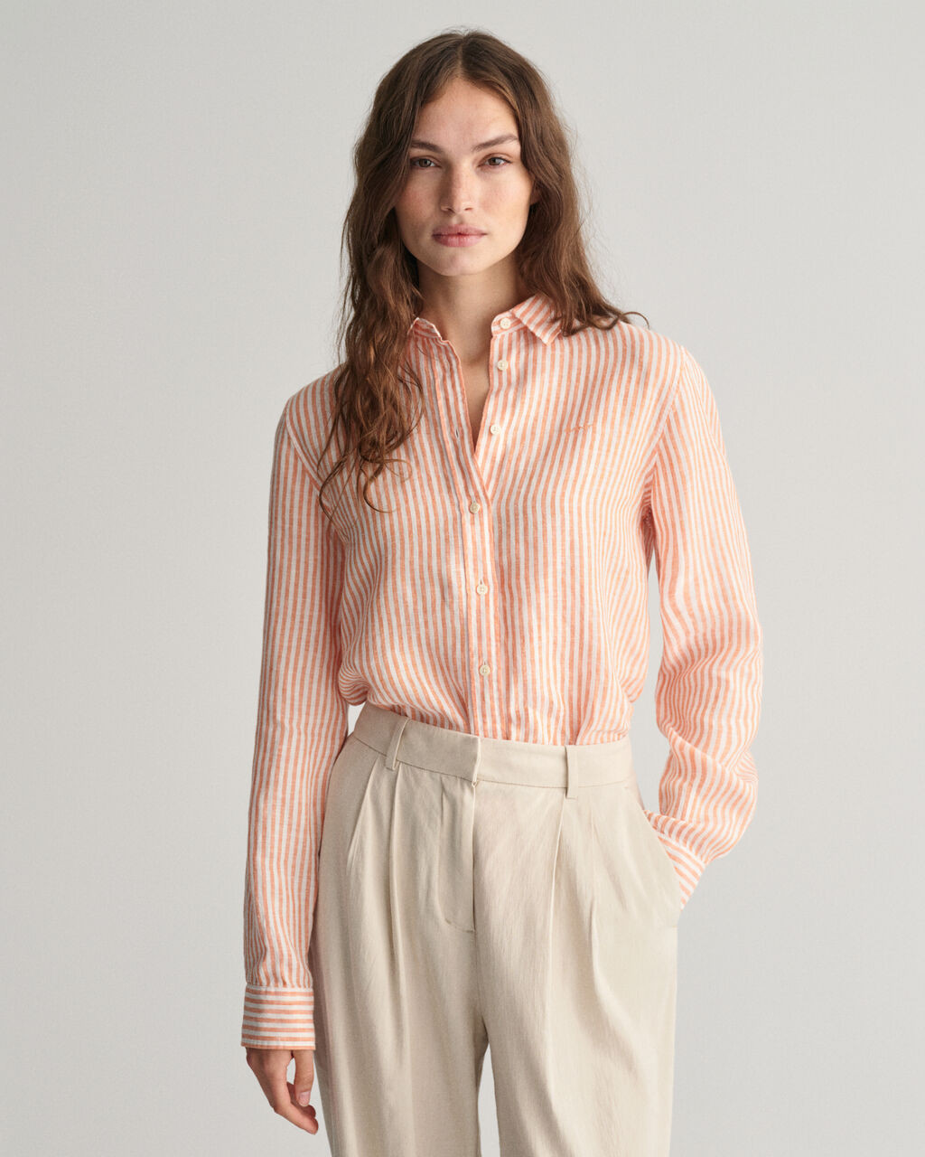 Regular Fit Striped Linen Shirt | Gant