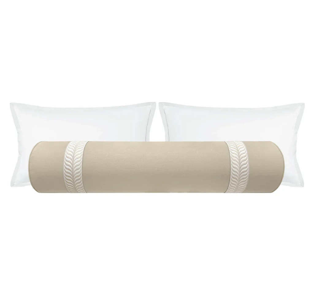THE BOLSTER :: CLASSIC LINEN // STONE + TRELLIS TRIM // NATURAL | LITTLE DESIGN COMPANY