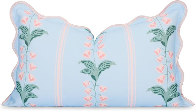 Hofdeco Premium Grandmillennial Patio Indoor Outdoor Lumbar Pillow Cover Only, 12"x20" Water Repe... | Amazon (US)