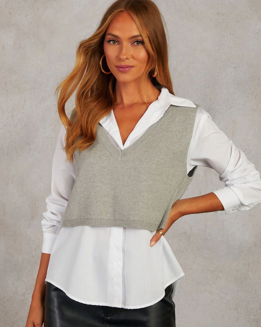 Prep Up Long Sleeve Top With Vest | VICI Collection