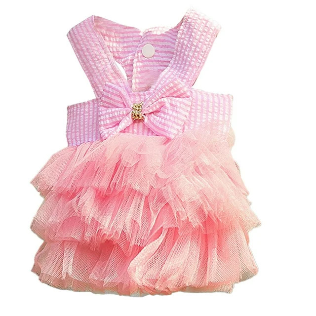 Dog Pet Mesh Dresses Dog Dog Skirt Clothes Stripe Bubble Princess Lace Puppy For Dog Dresses Stri... | Walmart (US)