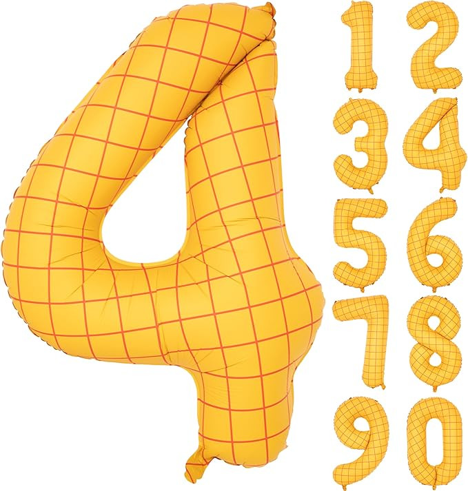 40" Matte Yellow Balloons Toy Inspired Story Theme party Supplies, Number Birthday Decoration, Co... | Amazon (US)