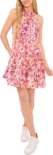 Floral Tiered Ruffle Stretch Cotton Dress | Nordstrom
