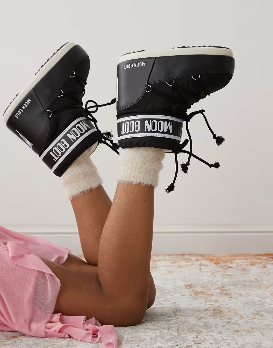 Moonboot Icon Low Nylon In Black | ASOS (Global)