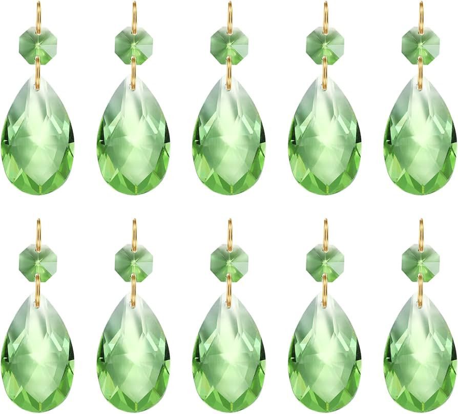 PATIKIL Teardrop Crystal Chandelier Pendants Beads, 10 Pack 60mm Length 38mm Chandelier Prisms Pa... | Amazon (US)