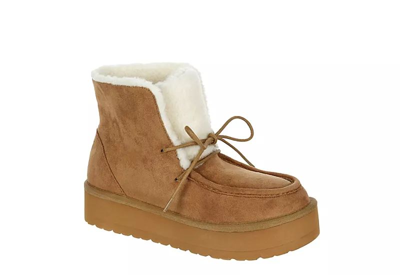 Madden Girl Womens Earnest Fur Ankle Boot - Tan | Rack Room Shoes