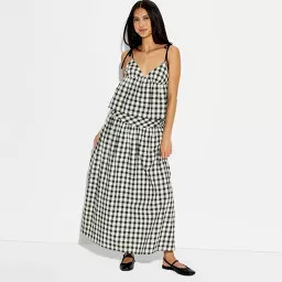 Women's Maxi Plaid Skirt - Wild Fable\u2122 Khaki S | Target