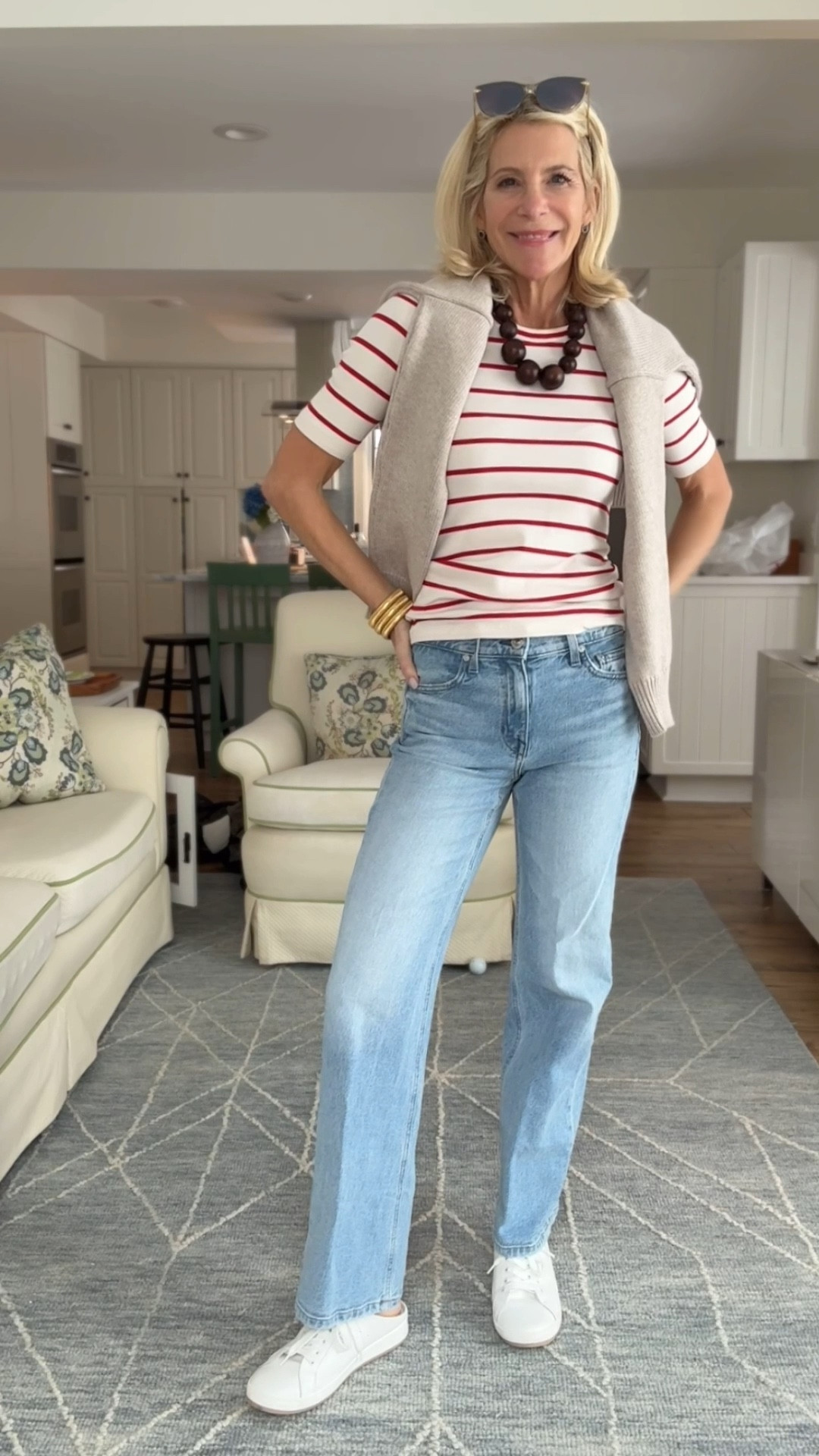 Classic casual striped top outfit with jeans.

#LTKootd #LTKOver40 #LTKTravel