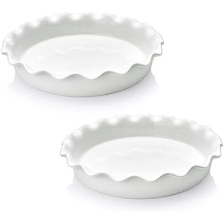 LE TAUCI Ceramic Pie Pans for Baking, 9 Inches Pie Plate for Apple Pie, Round Baking Dish, 36 Ounce  | Amazon (US)