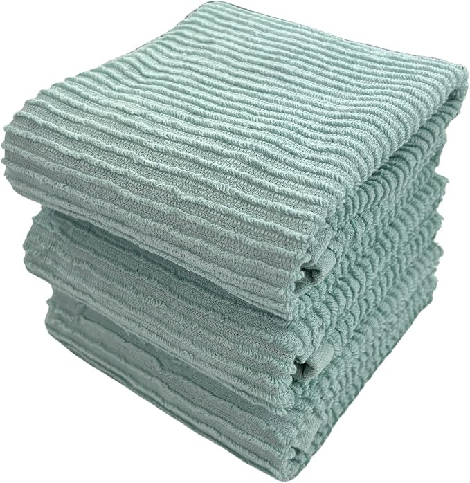 Seafoam Light Sage Aqua Mineral Green Kitchen Hand Dish Towels: Oversized 28" x 18", 100% Cotton ... | Amazon (US)