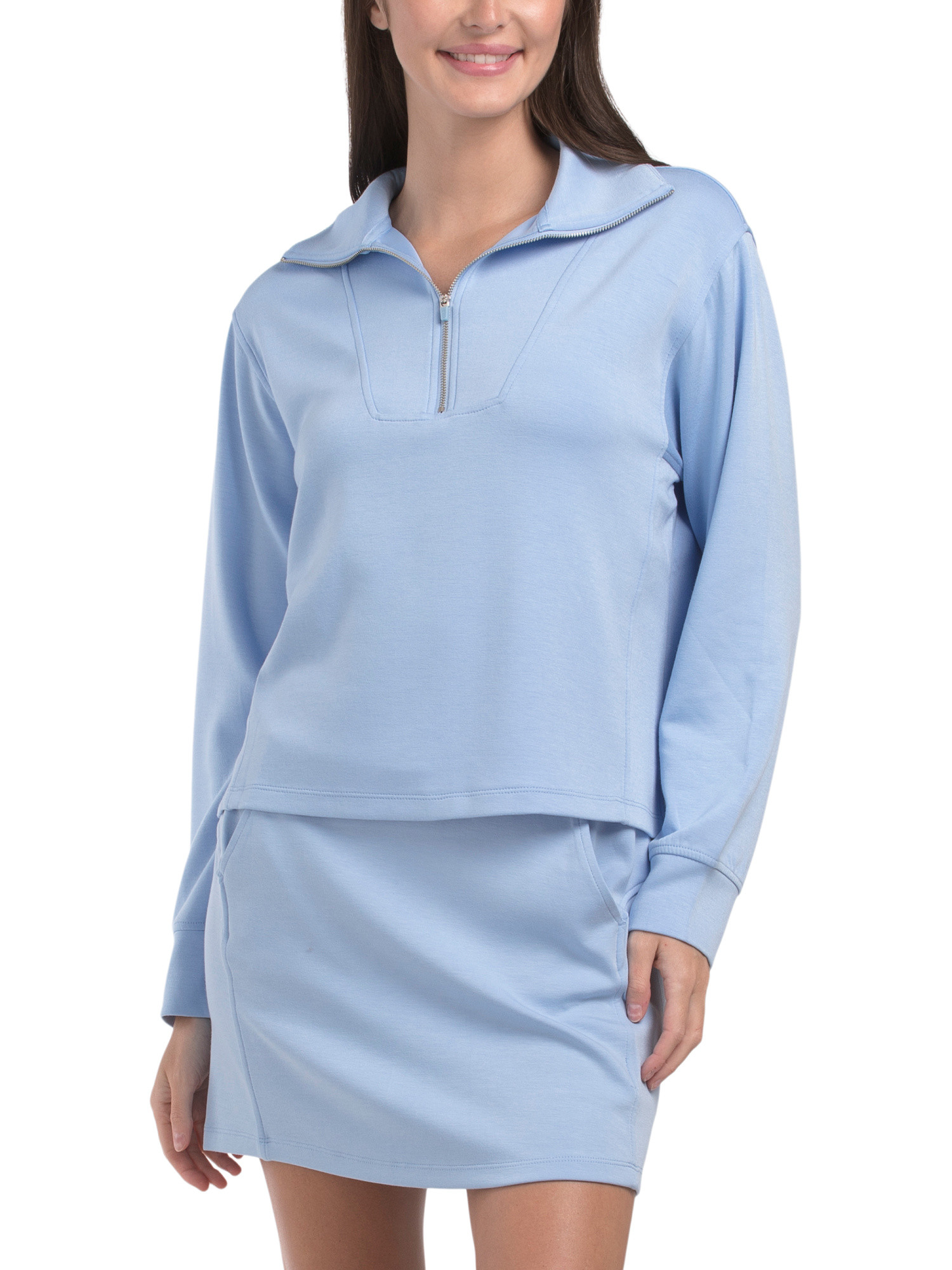 Long Sleeve Pull Over Top With Embroidered Logo | TJ Maxx