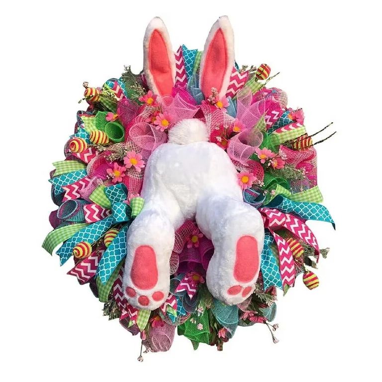 Christmas Savings Clearance! Easter Wreath, 21 inch Easter Decorations Welcome Sign Bunny Wreath,... | Walmart (US)