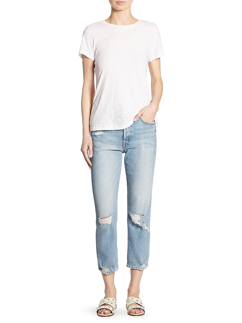 The Tomcat High-Rise Straight-Leg Distressed Jeans | Saks Fifth Avenue