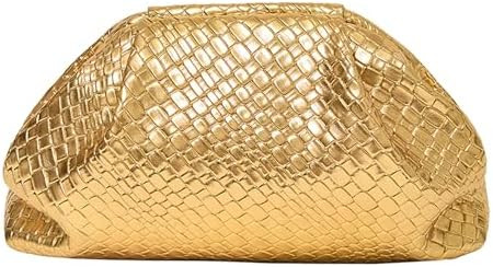 PHILOMENA Women's Woven Evening Bag Vegan Leather Clutch Purse Dumpling Ruched Bag Party Wedding ... | Amazon (US)