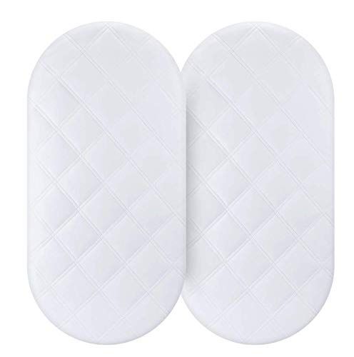 Waterproof Bassinet Mattress Pad Cover 2 Pack Fit for Hourglass/Oval Bassinet Mattress, Baby Bass... | Amazon (US)