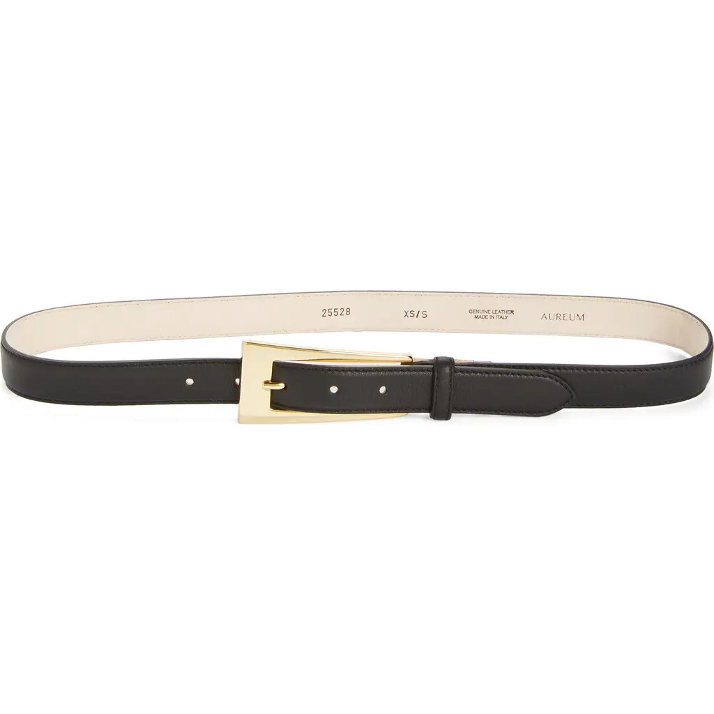 AUREUM No. 10 Leather Belt in Black Gold at Nordstrom, Size Medium | Nordstrom