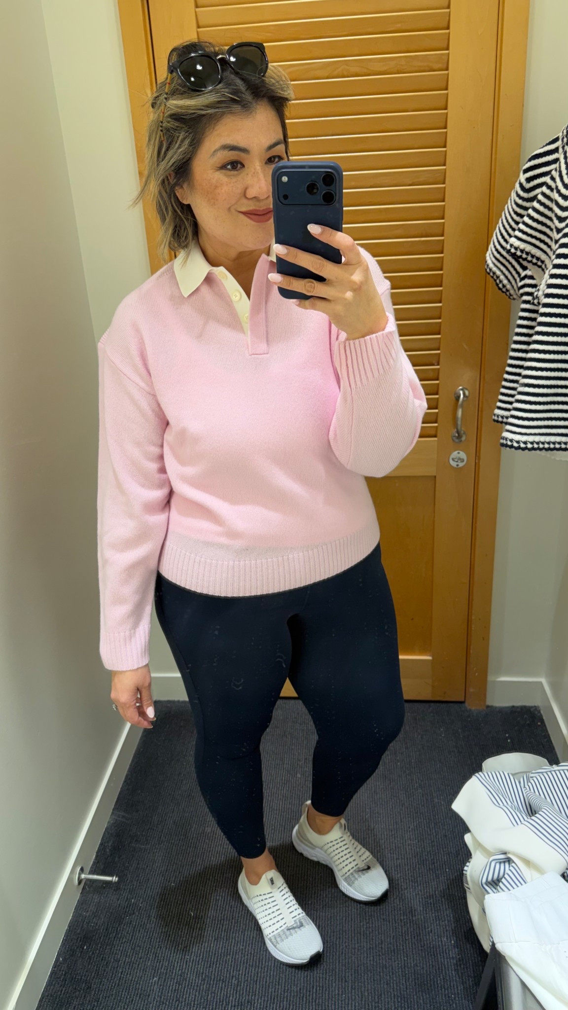 I’m wearing a medium in this @jcrew  pink polo sweater. For a looser fit, I would have definitely sized up to a large. This sweater also comes in a gray and white trim combo.
Now 40% off!

#LTKSaleAlert #LTKMidsize #LTKOver40
