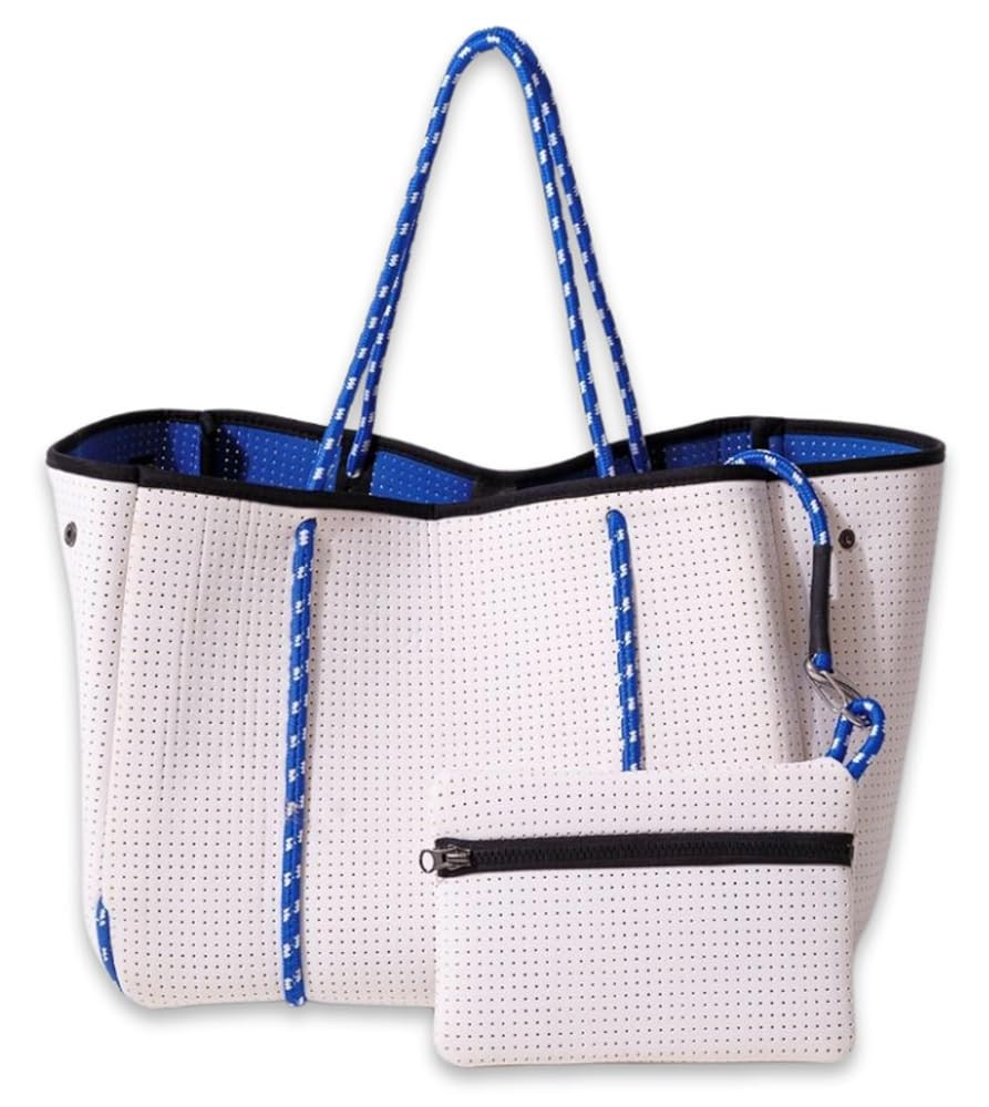 POPUPS Large Neoprene Tote Bag for Women - Everyday Designer Handbag for Travel Work and Beach wi... | Amazon (US)