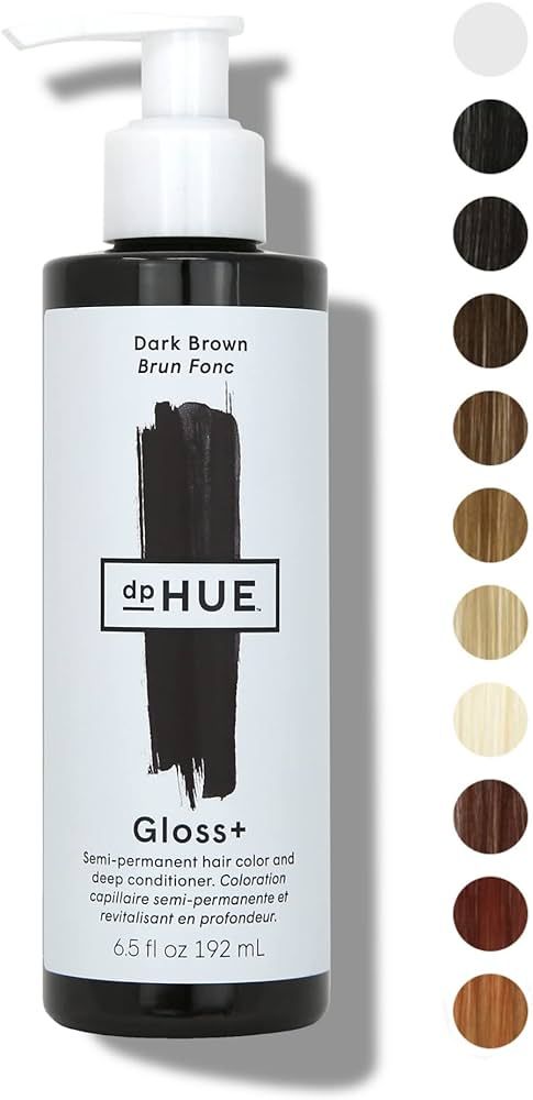 dpHUE Gloss+ Dark Brown Semi-Permanent Hair Color & Conditioner, 6.5 oz - Color Boost with Health... | Amazon (US)