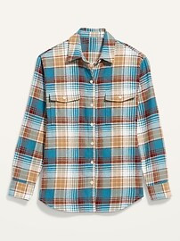 Long-Sleeve Plaid Flannel Boyfriend Tunic Shirt for Women | Old Navy (US)