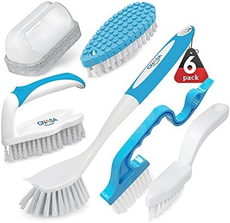 6 Pack Household Deep Cleaning Brush Set-Kitchen Cleaning Brushes, Includes Scrub Brush/Dish Brush/B | Amazon (US)