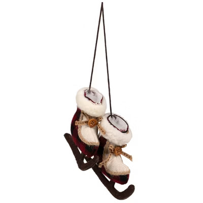Northlight Buffalo Plaid Ice Skates Christmas Ornament - 4" | Target