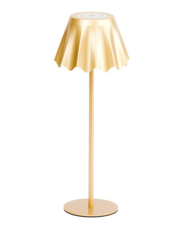 14.5In Scalloped Flower Shade Led Touch Lamp, Gold | TJ Maxx