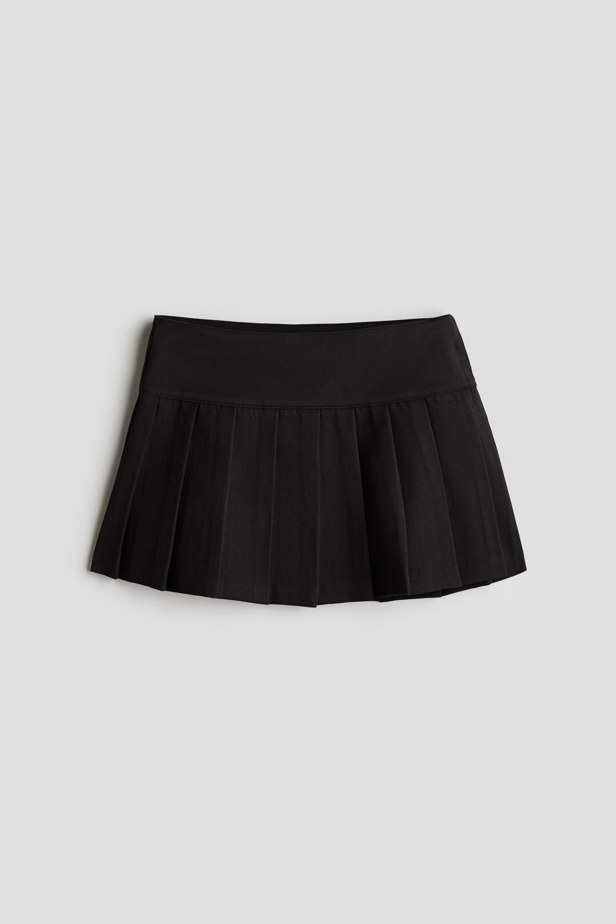 Pleated Twill Skirt - Low waist - Short - Black - Kids | H&M US | H&M (US + CA)