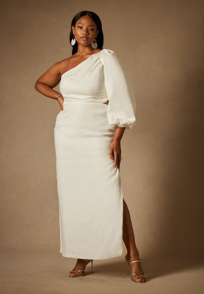 Bridal by ELOQUII One Shoulder Cutout Gown | Eloquii