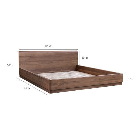 Rina Curved Oak Pedestal Bed | West Elm (US)