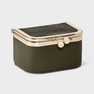 Small Kiss Lock Frame Travel Jewelry Storage Case - A New Day™ Green | Target