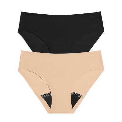 Kt by Knix Girls' 2pk Ultra Thin Leakproof Bikini Period Underwear - Black/Tan XL | Target