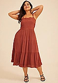 Plus Size Bare Embroidered Eyelet Tiered Midi Dress | Maurices