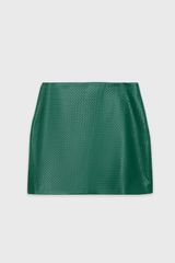 Green Woven Faux Leather Mini Skirt - Zebi | 4th & Reckless