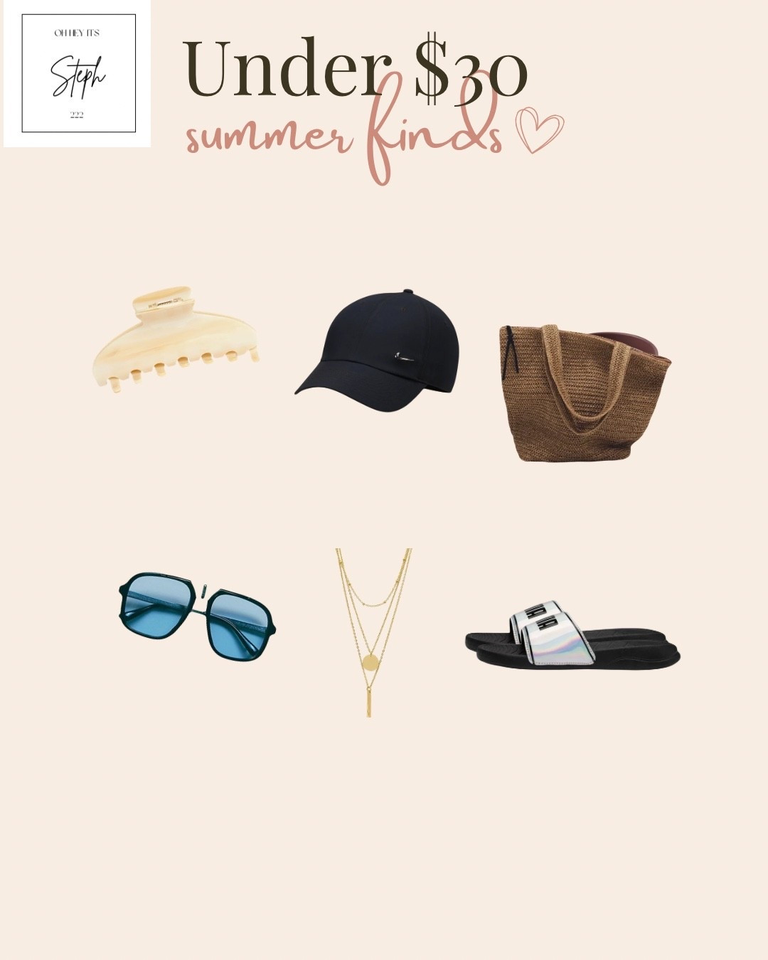 Under $30 and way too good to gatekeep ✨

These are the affordable summer finds that instantly upgrade your outfits without wrecking your budget.

🤍 Cute accessories
☀️ Everyday staples
🛍️ Expensive-looking finds
💸 All under $30

Proof that you don’t need to spend a fortune to have a cute summer wardrobe.

#LTKSeasonal #LTKSaleAlert #LTKootd