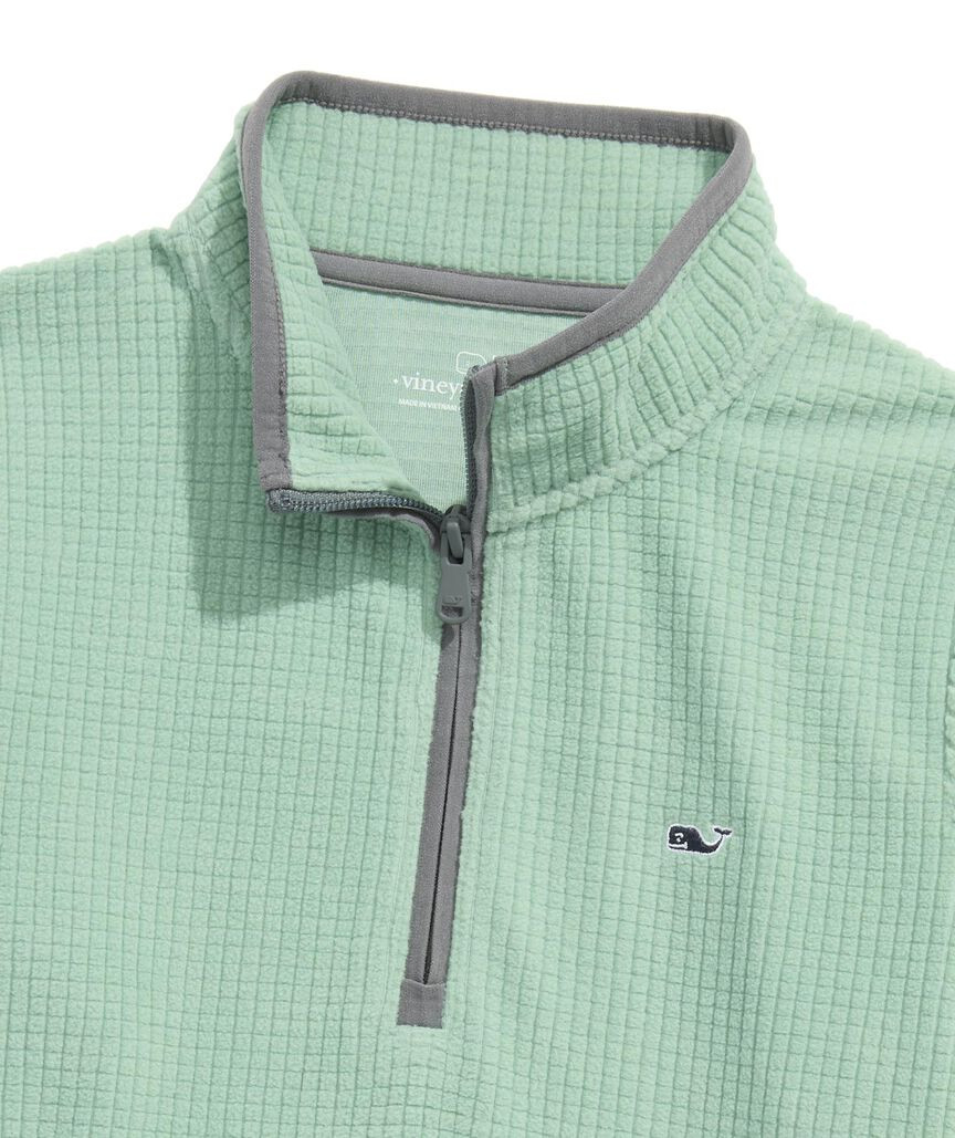 OUTLET Boys' Grid Fleece Quarter-Zip | vineyard vines