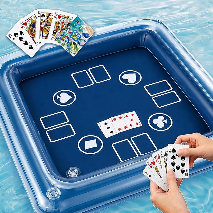 Amazon.com: Funscape Floating Table Games for Pool, Adult Pool Toys W/Waterproof Playing Cards, S... | Amazon (US)