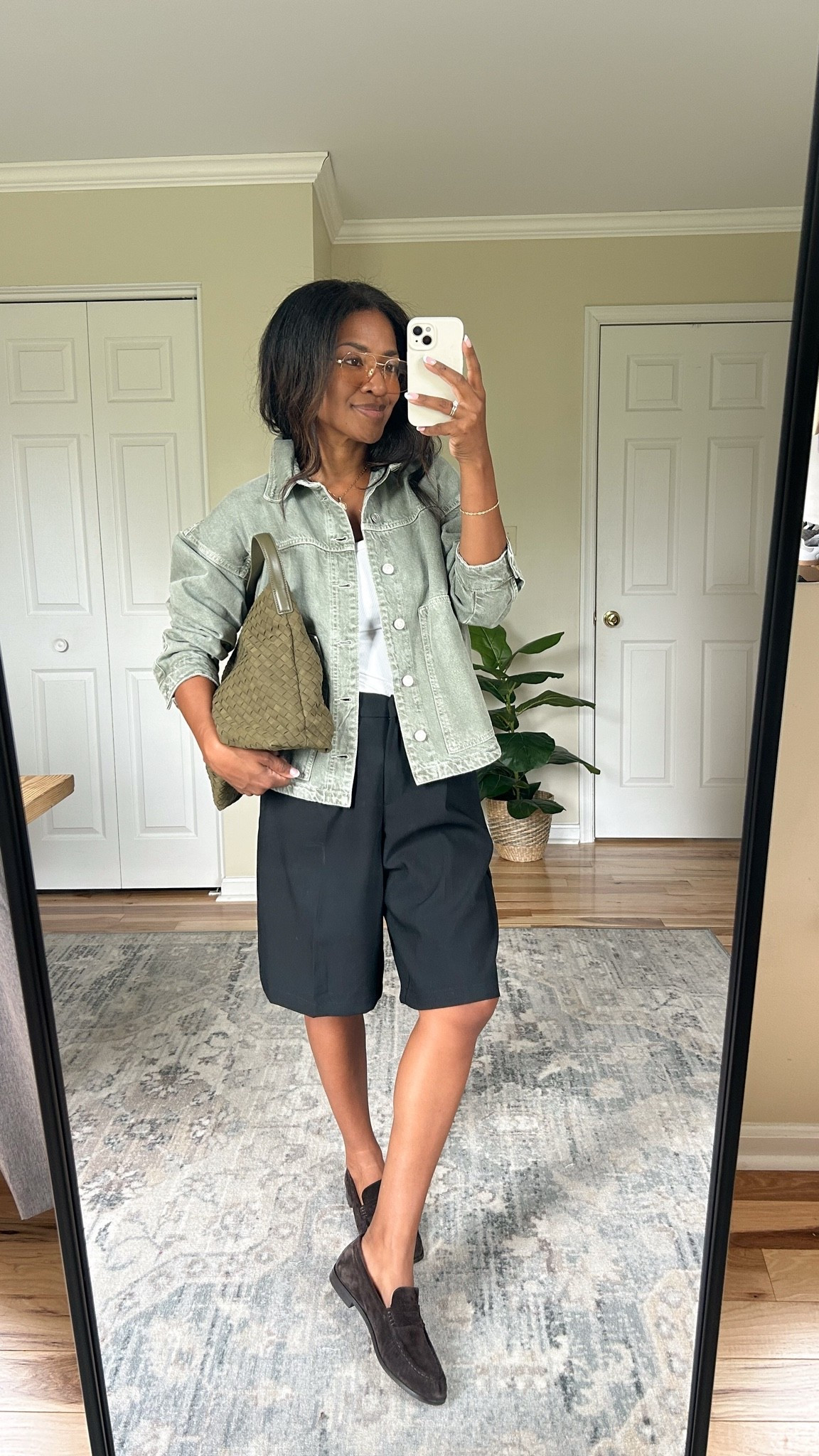 Wearing a small in jacket and white t shirt. Wearing an XS in shorts. Loafers are TTS

#LTKootd #LTKgrwm #LTKOver40