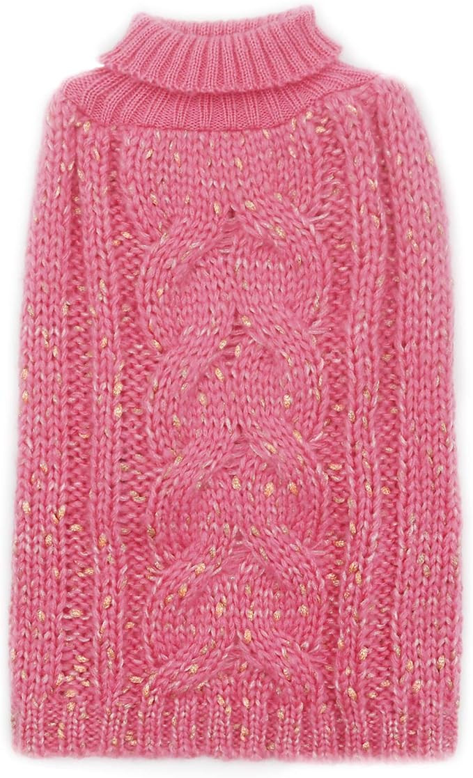 KYEESE Dog Sweaters Turtleneck Dog Pullover Sweater Knitwear with Golden Yarn Warm Pet Sweater fo... | Amazon (US)