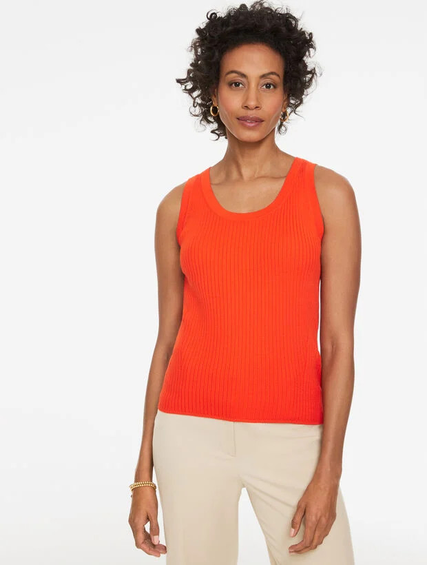 Ribbed Scoop Neck  Tank | Talbots