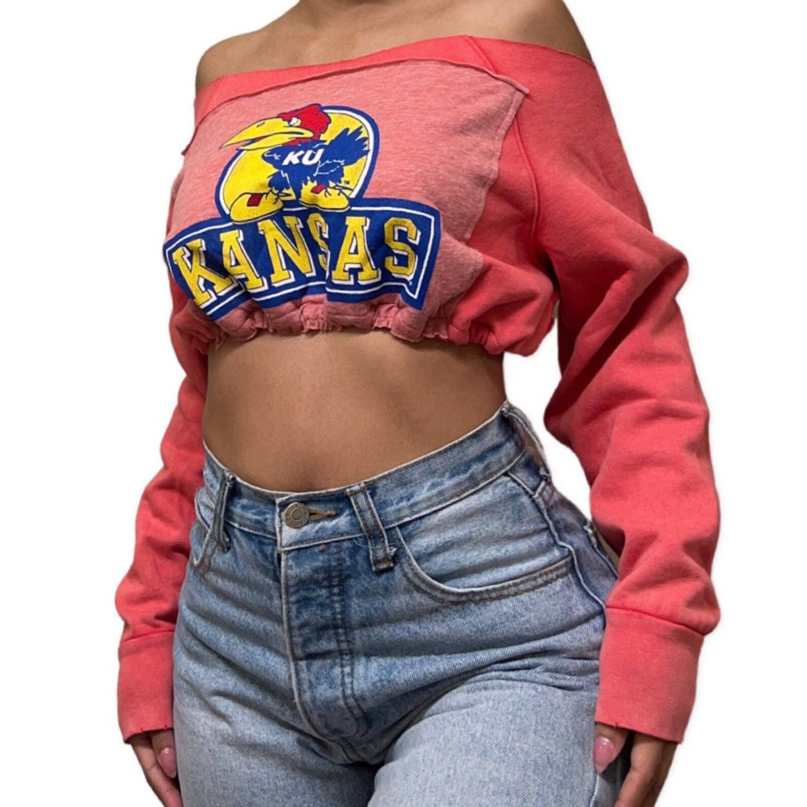 Kansas Jayhawks Repurposed Adjustable Crop Sweatshirt | Etsy | Etsy (US)