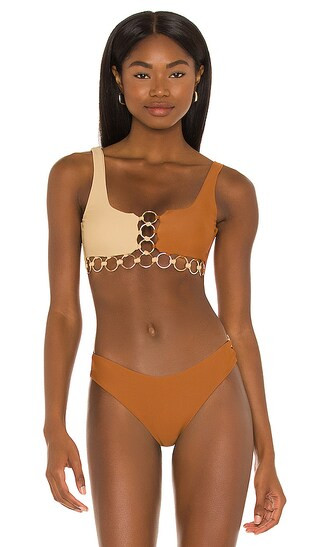 The Everette Top in Brown & Nude | Revolve Clothing (Global)