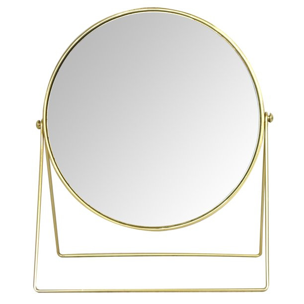 Home Décor Collection Gold Small Round Swivel Metal Tabletop Vanity Mirror - 10" x 12" - Walmart... | Walmart (US)