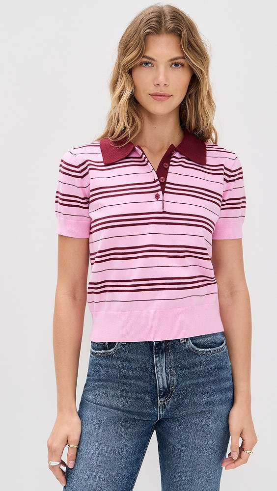Striped Polo Knit Top | Shopbop