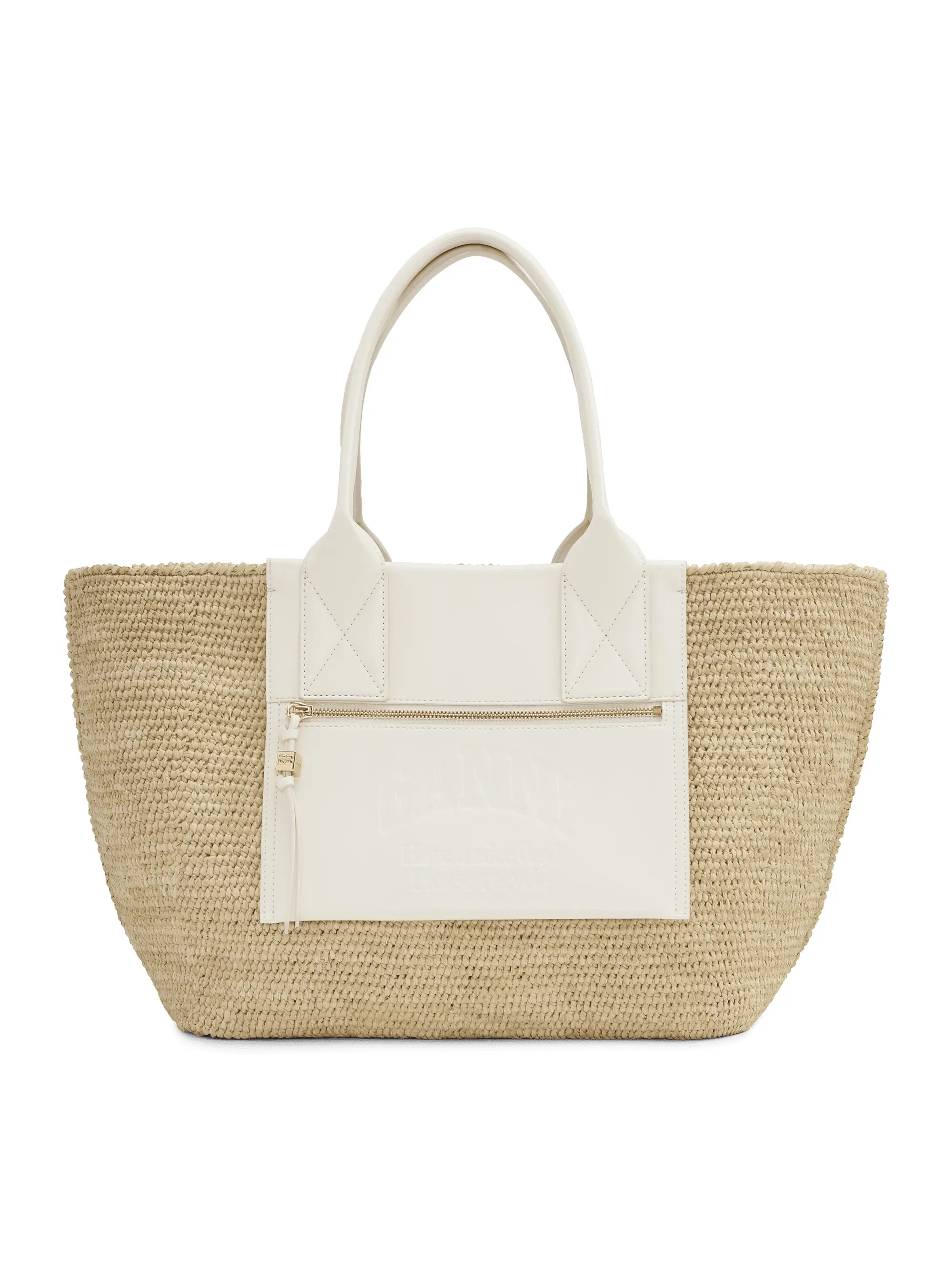 Ganni Medium Easy Shopper Raffia Tote Bag | Saks Fifth Avenue | Saks Fifth Avenue