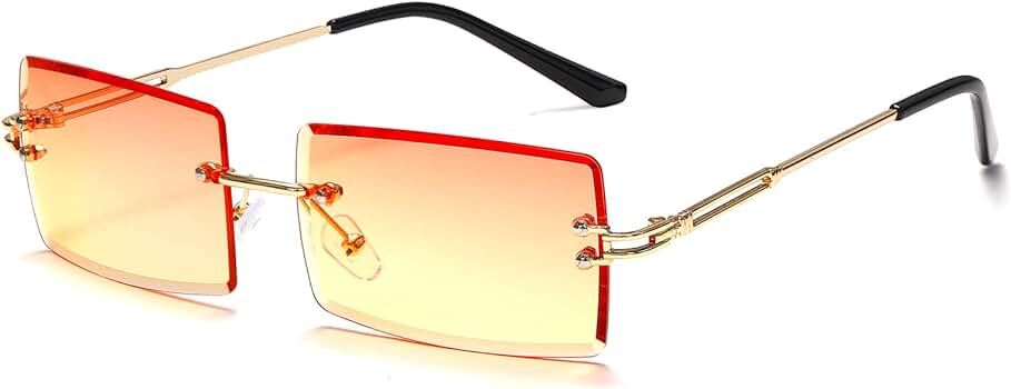 Yimosro Rectangle Sunglasses For Women Men Trendy Rimless Vintage Square Sunglasses For Women Eye... | Amazon (US)