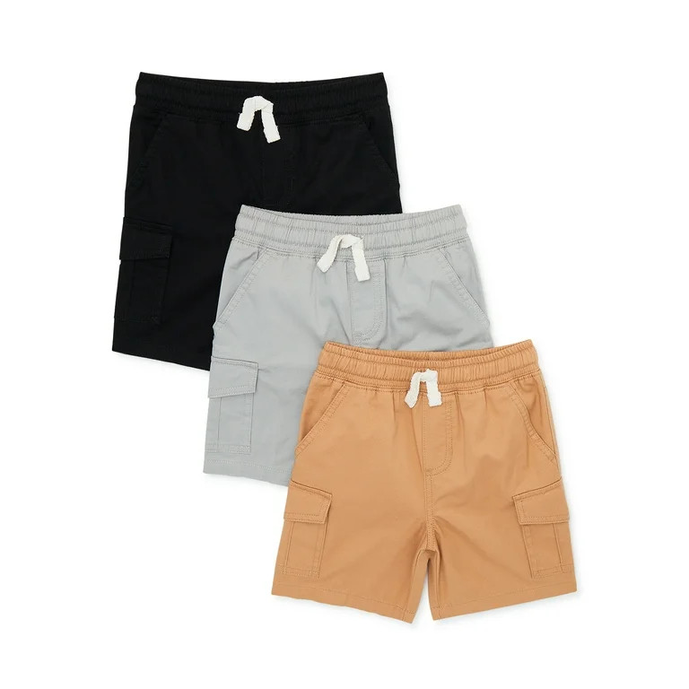 Garanimals Baby and Toddler Boys Cargo Shorts, 3-Pack, Sizes 12M-5T | Walmart (US)