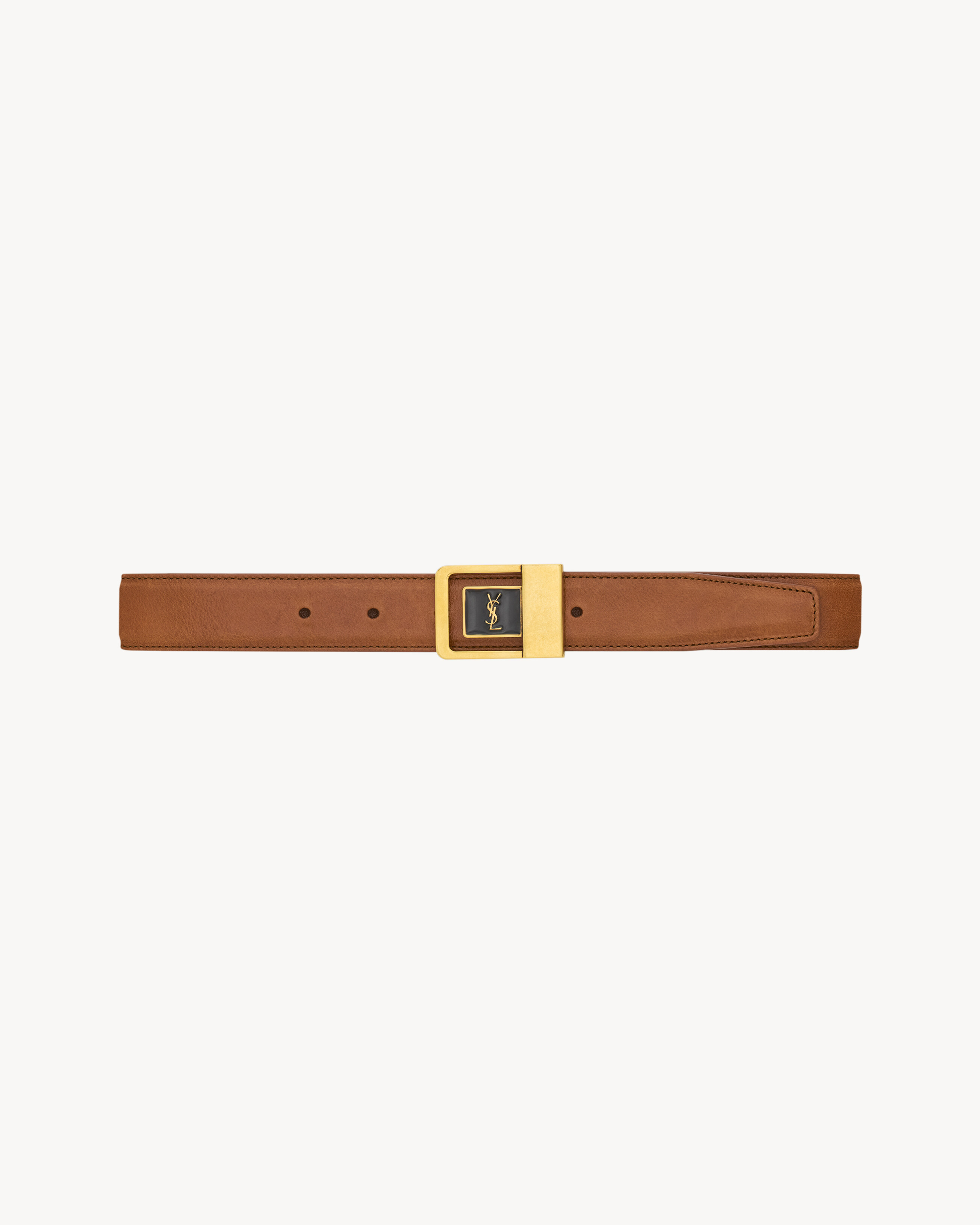 Buckle belt LA 66 in leather | Saint Laurent Inc. (Global)